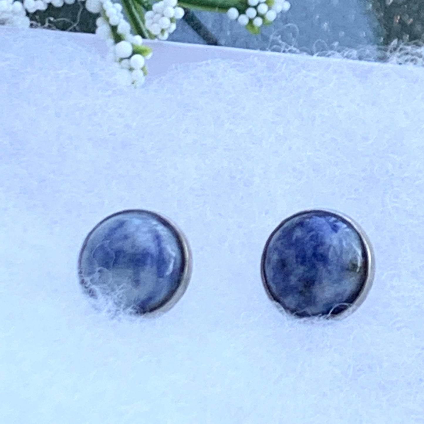 Aretes cuarzos Azul 0095