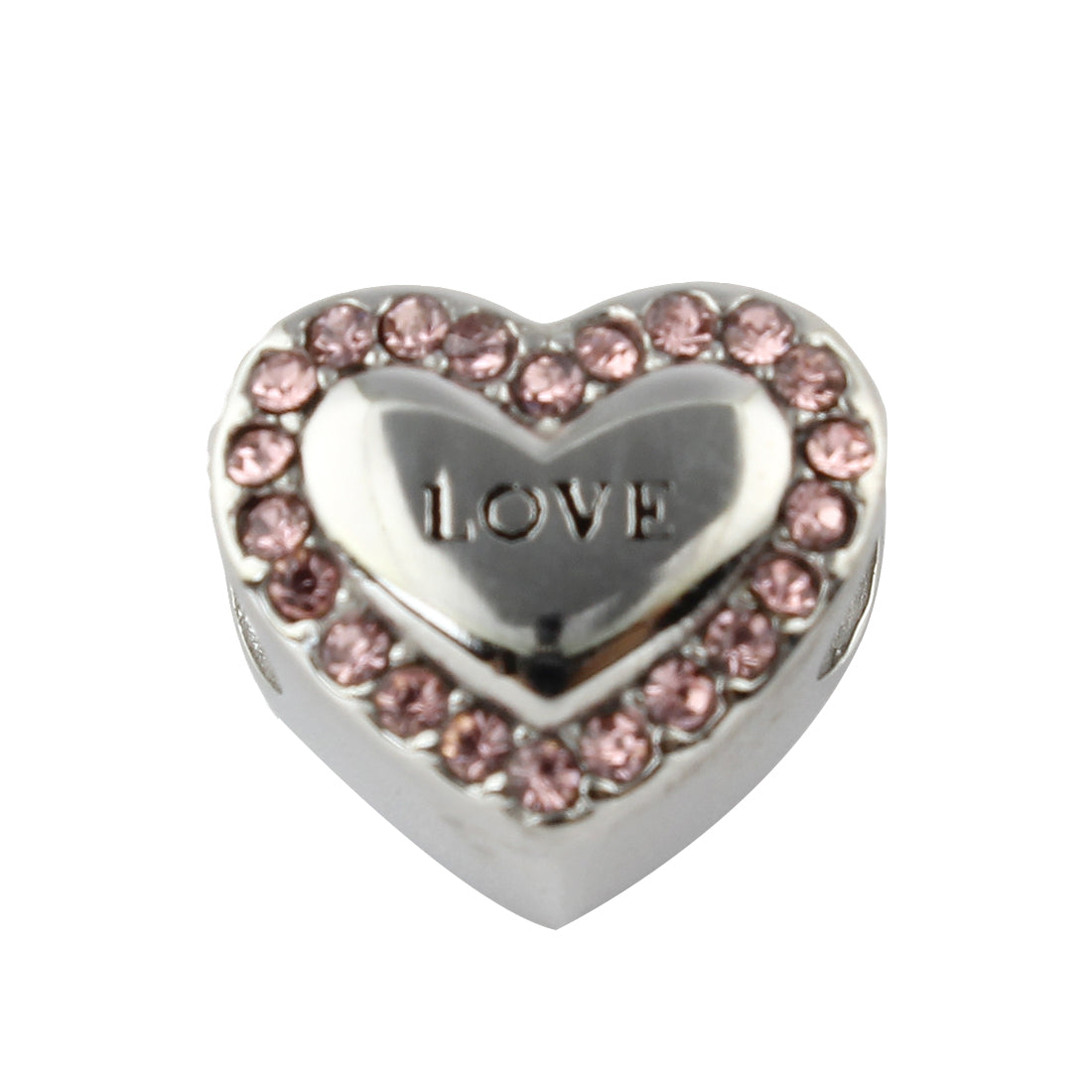 Charm Corazon  Love Rosa Brillante