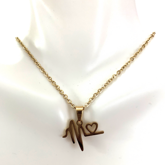 Set Cadena y Arete Ritmo Corazon 0009