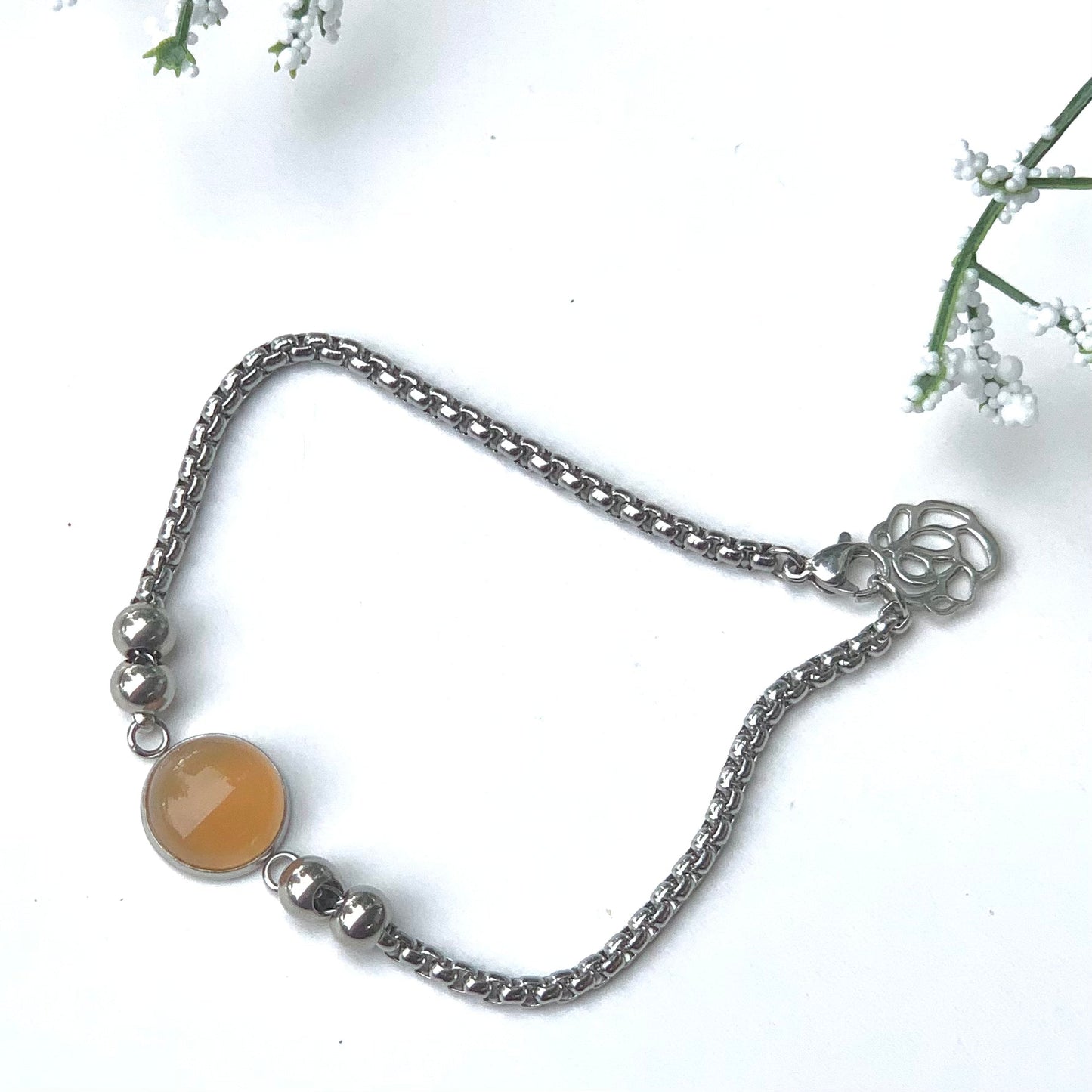 Pulseras Cuarzo miel 0114