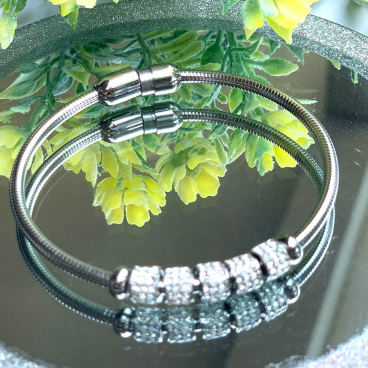 Brazalete Diamante Plata 0040