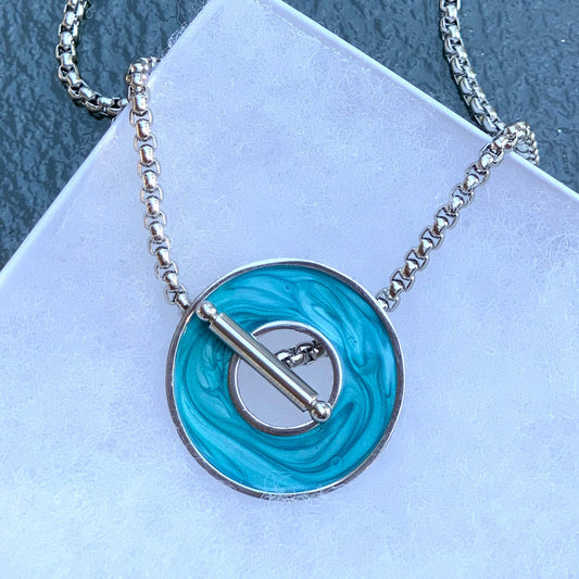 Cadena Dijel Intercambiables Azul Plata 0027