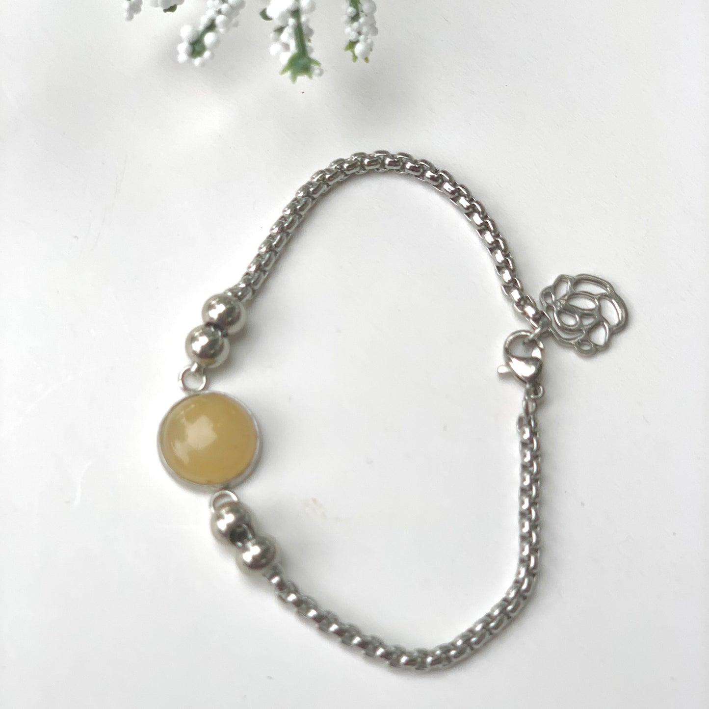 Pulseras Cuarzo miel 0114