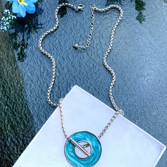 Cadena Dijel Intercambiables Azul Plata 0027