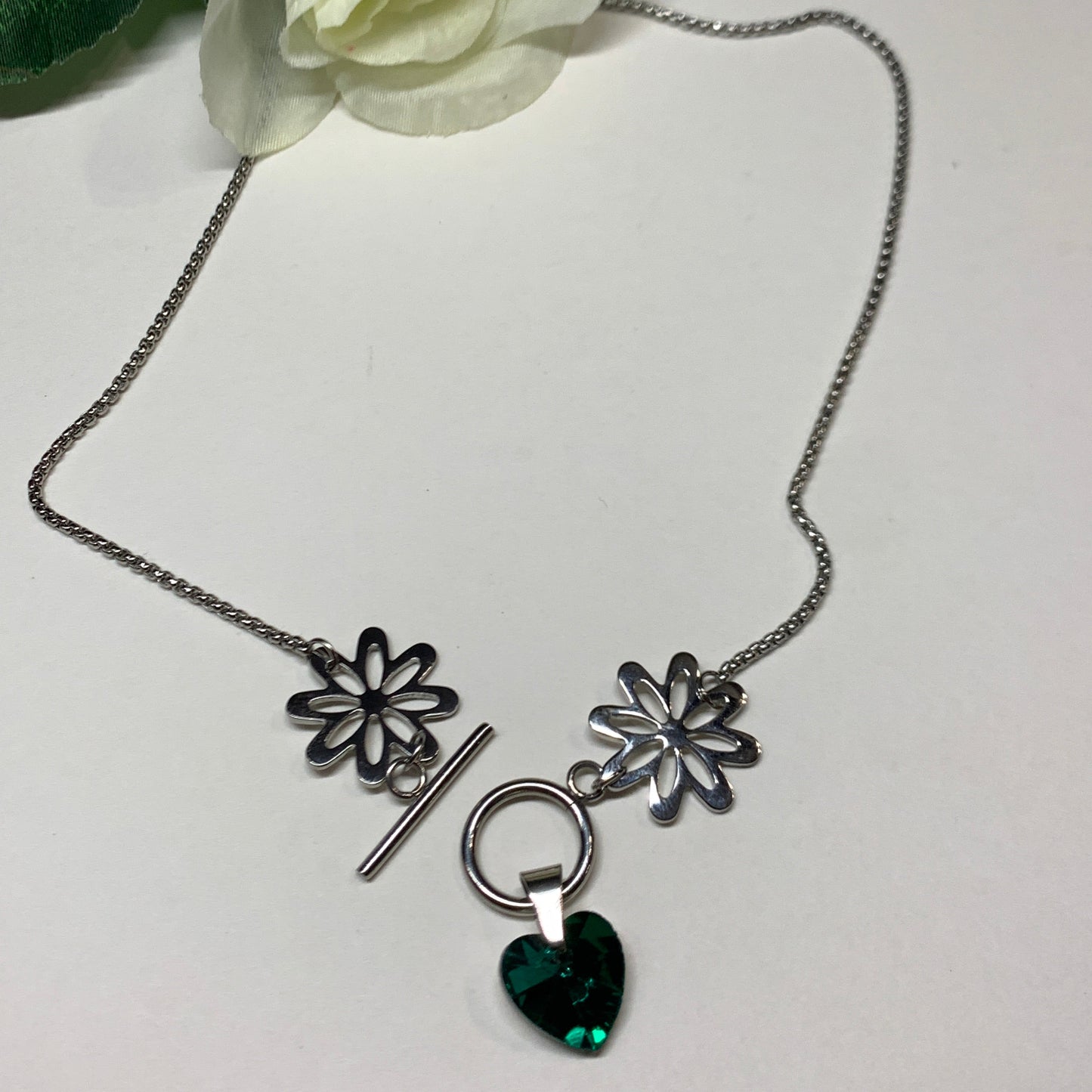 CADENA FLOR CORAZON JYMA  0082