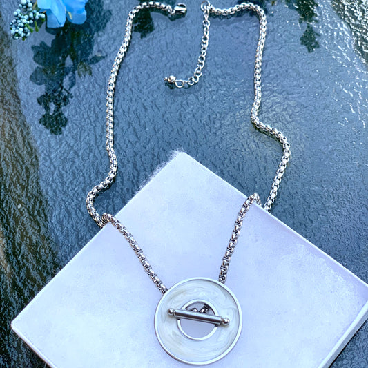 Cadena Dijel Intercambiables Blanco Plata 0027