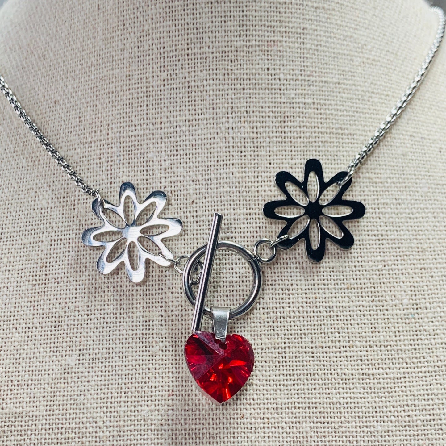 CADENA FLOR CORAZON JYMA  0082