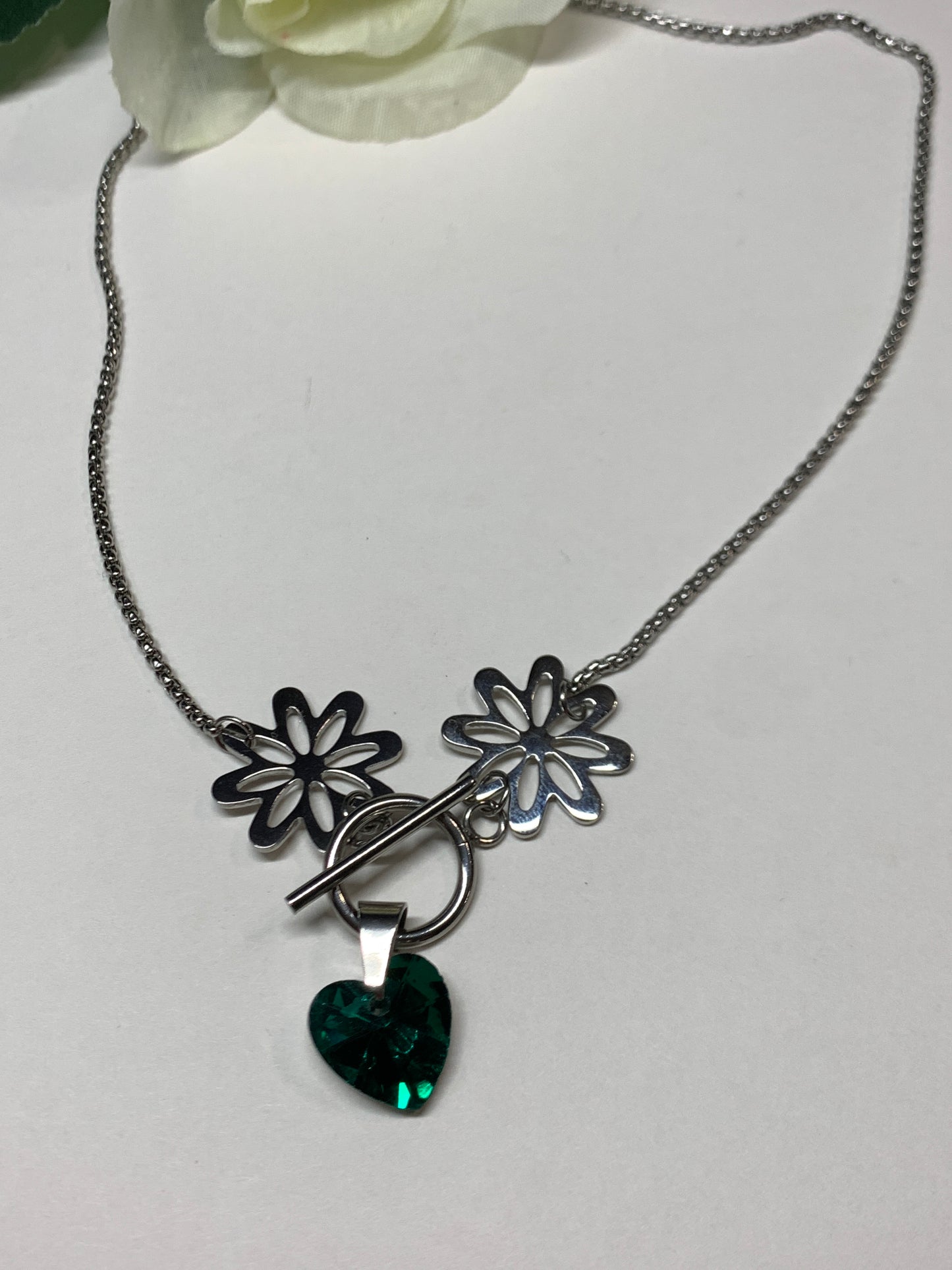 CADENA FLOR CORAZON JYMA  0082